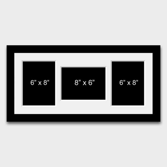 Multi Photo Picture Frame Holds 3 6 X 8 Photos in a 22mm Black