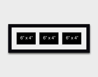 Multi Photo Picture Frame | Holds 3 6" x 4" Photos in a 22mm Black Frame