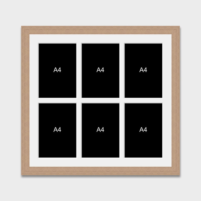 A4 Picture Frame to Hold 6 Photos in an Oak Veneer Wooden Etsy UK