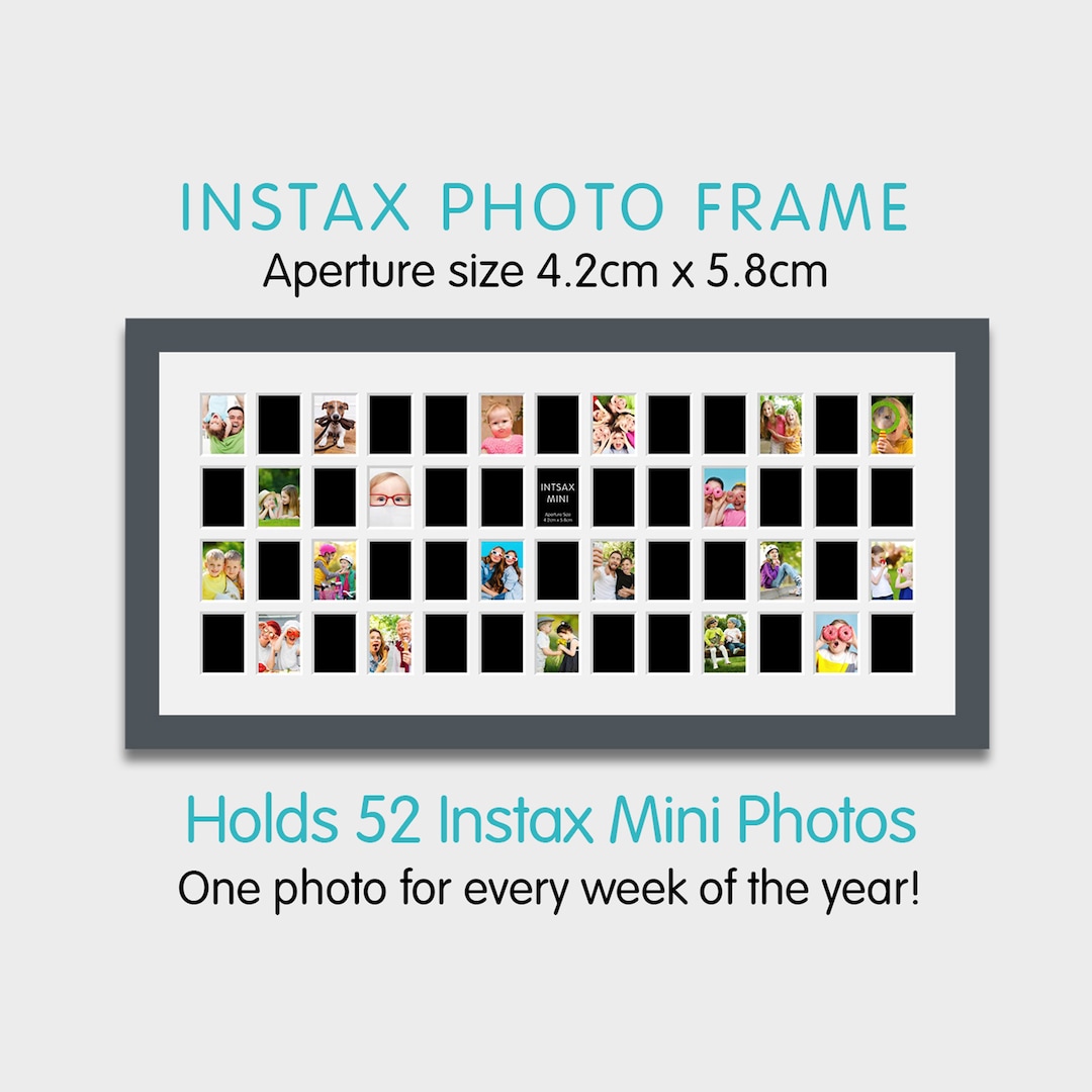 Multi Photo Frame for 52 Instax Mini Photos Grey Frame