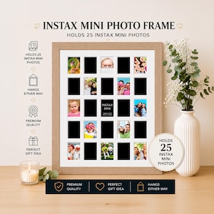 Instax Mini Photo Frame | Oak Veneer, 25 Aperture Collage