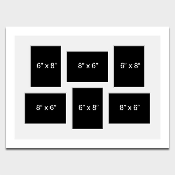 Multi Photo Frame Hold 6 8x6 Photos in a 33mm White Wood Frame Etsy