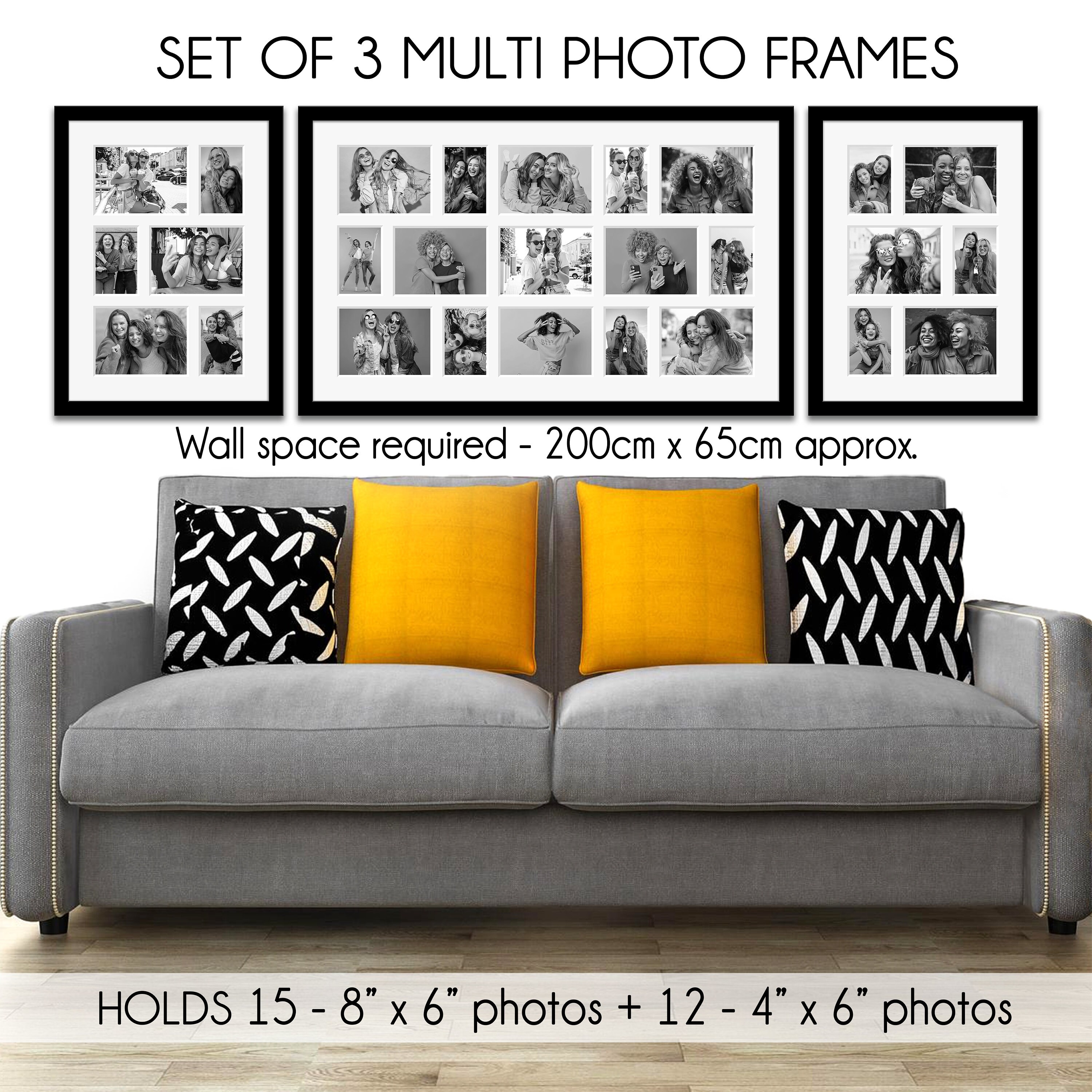 Multi Frame Set Multi Photo Frame Set of 3 | Gallery Wall Frame Set | Black Frames With ...