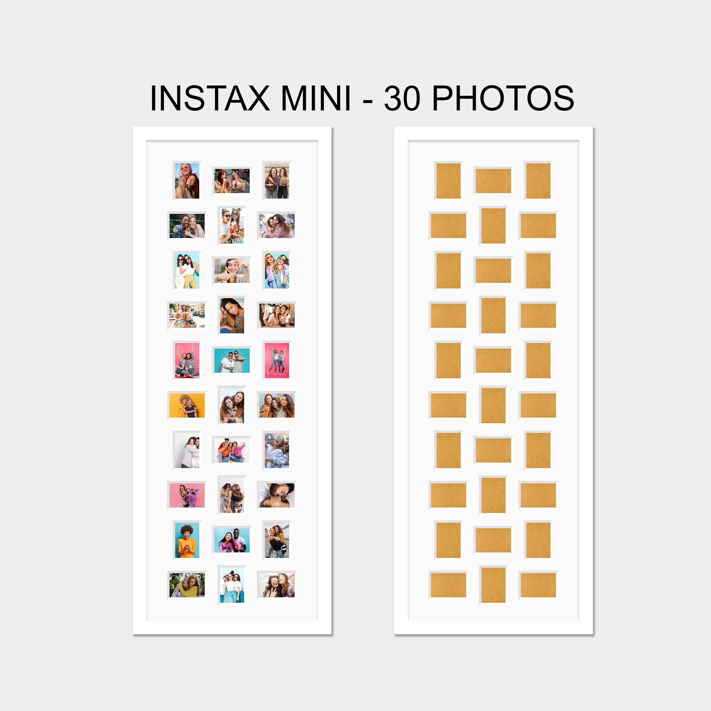 Instax Mini Photo Frame | White Wooden Collage, Holds 30 Photos - Etsy