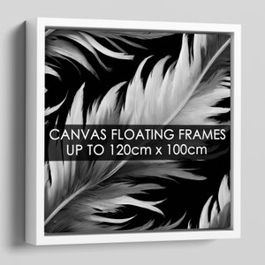 Canvas Floating Frames 22mm Deep up to XL sizes | Floater frames for Canvas Pictures | Canvas Tray Frames in White Wood