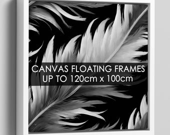 Canvas Floating Frames 22mm Deep up to XL sizes | Floater frames for Canvas Pictures | Canvas Tray Frames in White Wood