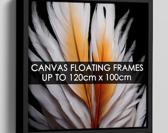 Canvas Floating Frames 22mm Deep up to XL sizes | Floater frames for Canvas Pictures | Canvas Tray Frames in Black Wood