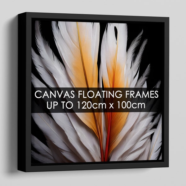 Canvas Floating Frames 22mm Deep up to XL sizes | Floater frames for Canvas Pictures | Canvas Tray Frames in Black Wood