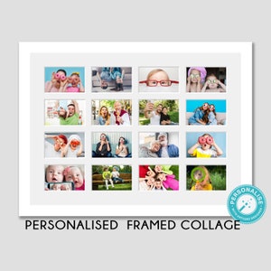 Personalised Custom Photo Collage Framed | White Frame | Ideal Gift | Design Online