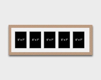 Multi Photo Picture Frame | 5 Apertures 7x5 Photos 20mm Oak Veneer Frame