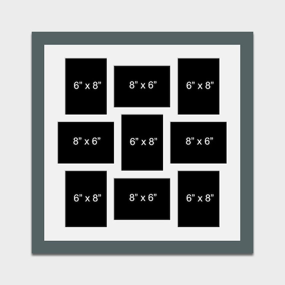 Multi Photo Picture Frame To Hold 9 8 X6 Photos In A Grey Wood