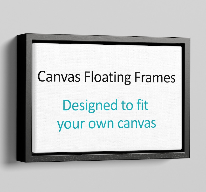 Canvas Floating Frames 22mm Deep up to XL sizes Floater frames for Canvas Pictures Canvas Tray Frames in Black Wood image 8