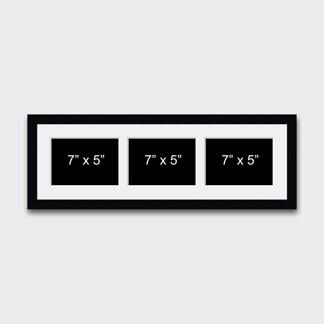 Multi Photo Picture Frame Holds 3 7 X 5 Photos In A 22mm Black Frame 