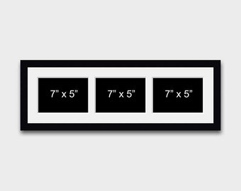 Multi Photo Picture Frame | Holds 3 7" x 5" Photos in a 22mm Black Frame