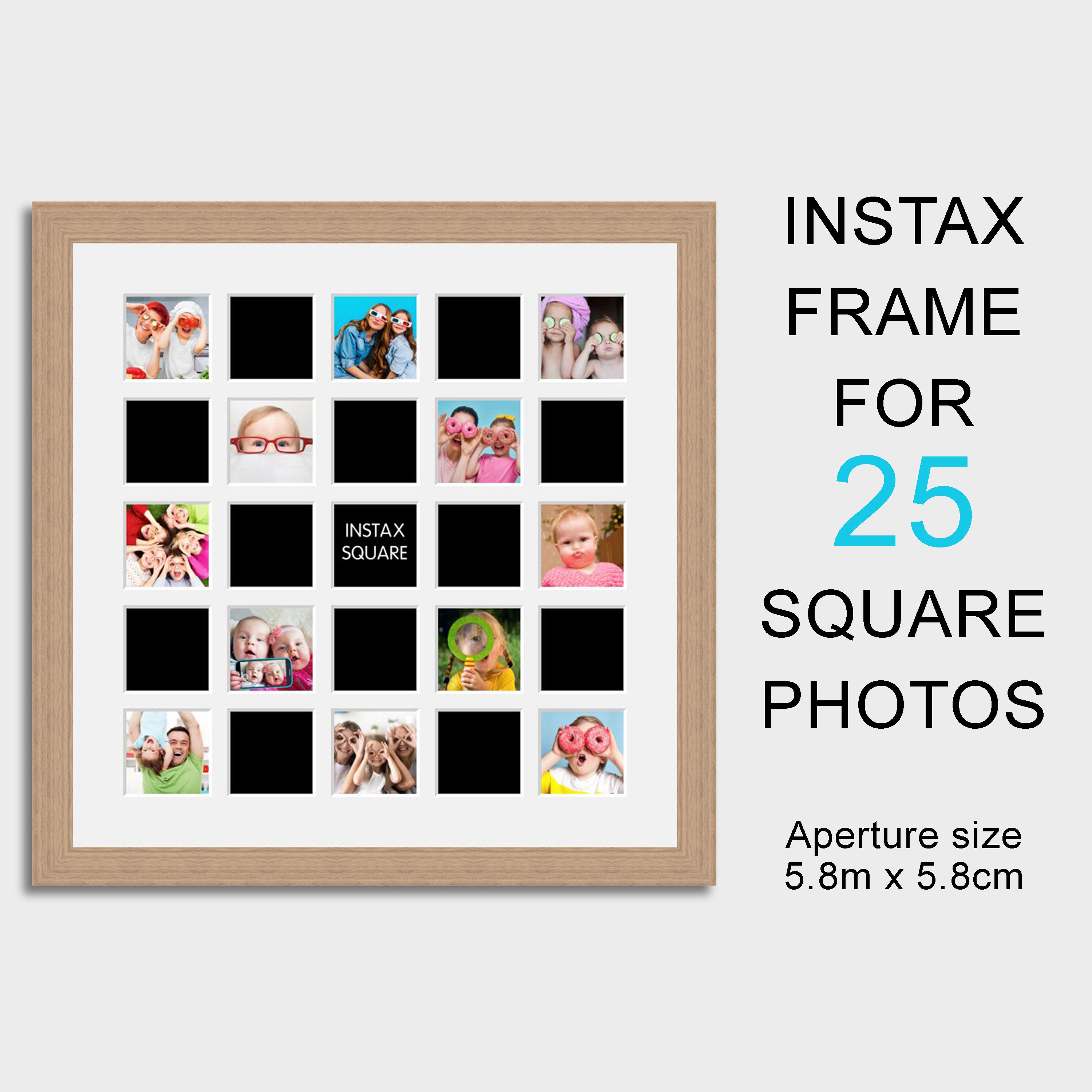 Instax Multi Photo Frame | 25 Apertures for Instax Square Photos