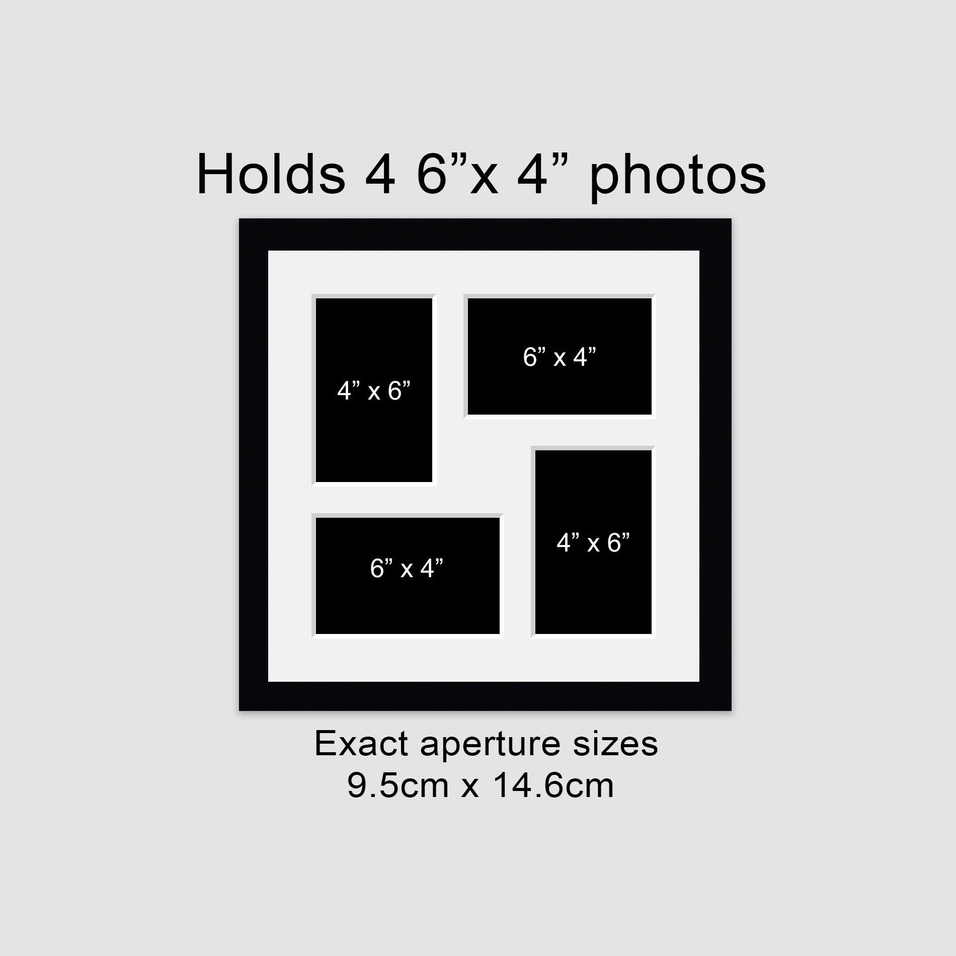 Multi Photo Picture Frame - Black Wood, Holds Four 4x6 Photos - Etsy