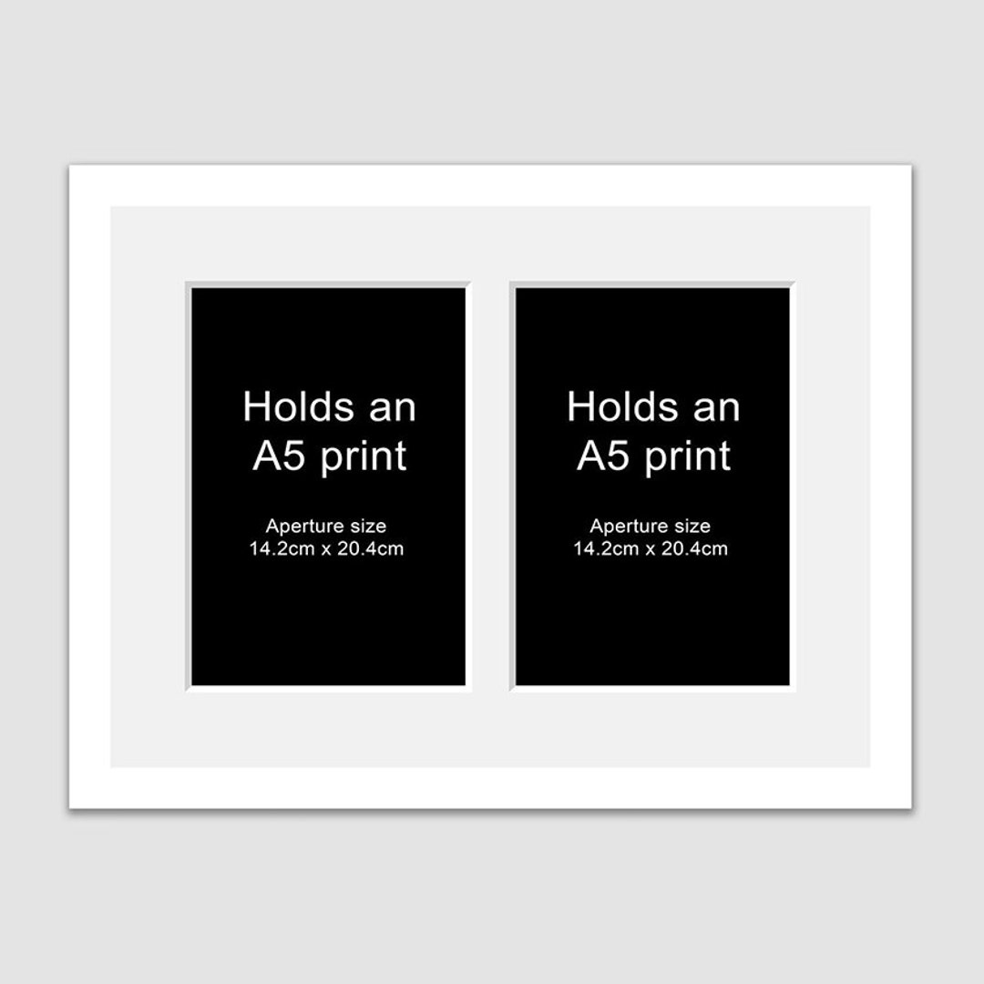 A5 Picture Frame for 2 Photos in a White Wooden Frame Etsy