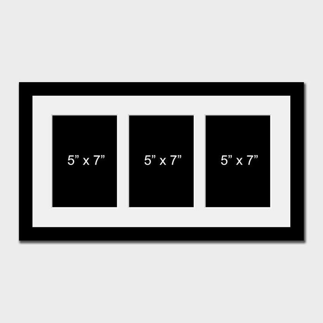 Multi Photo Picture Frame Holds 3 5x7 Photos in a 22mm Black Frame
