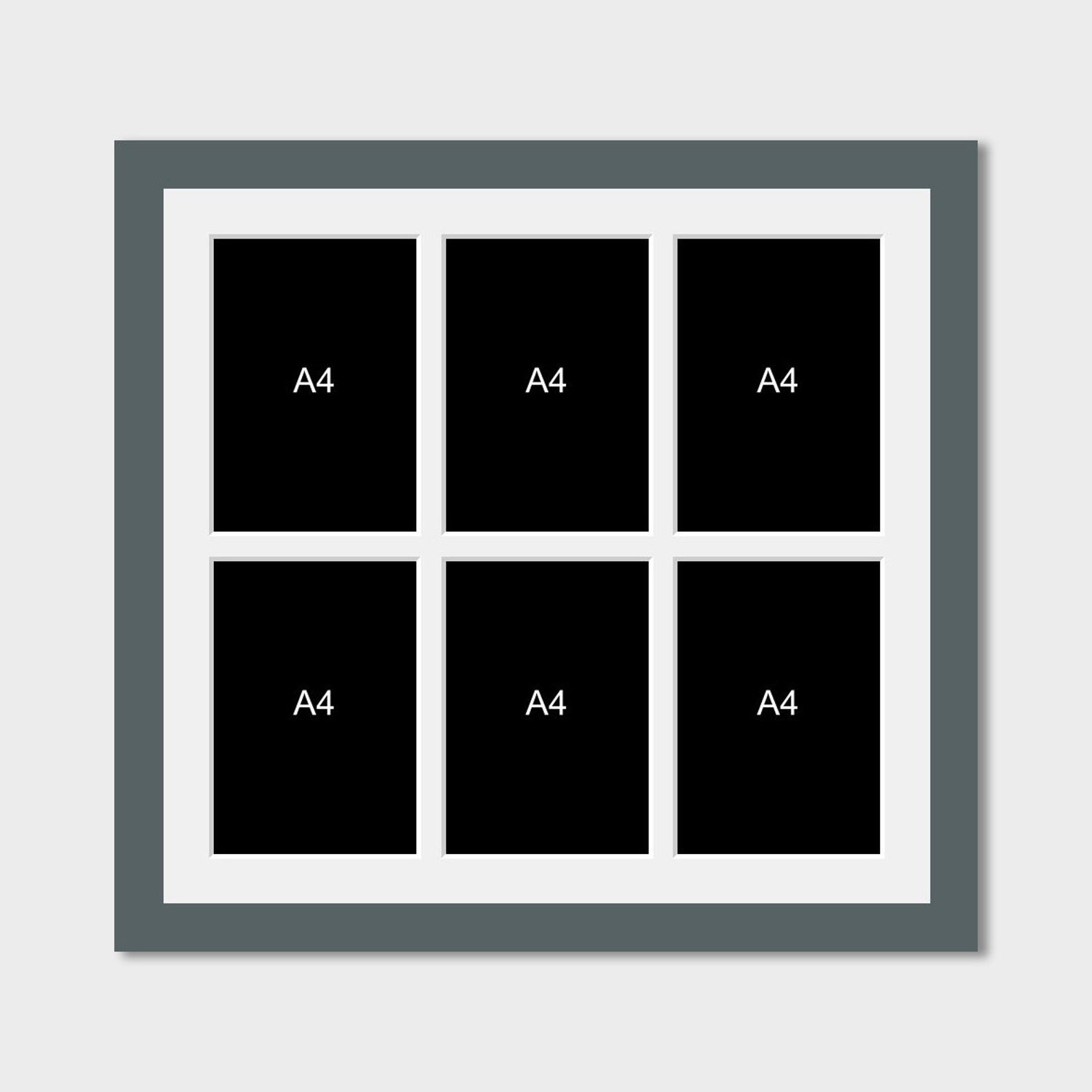 A4 Picture Frame to Hold 6 Photos in a Grey Wooden Frame Etsy UK