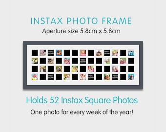 52 Aperture Frame for Instax Square Photos | Grey Wood Collage With a White Mount