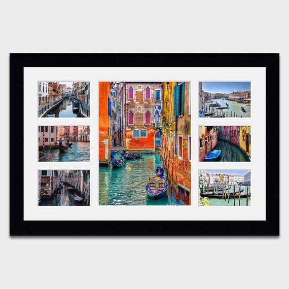 Multi Photo Collage Frame | Black Wood, 7x5 & 12x16 Aperture - Etsy