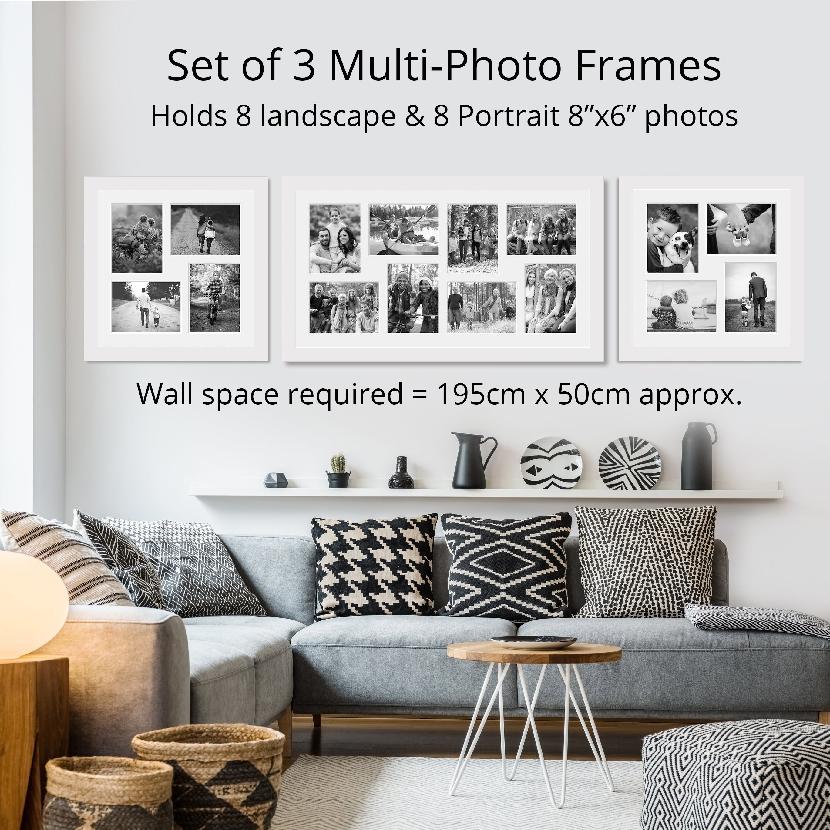 OneFRAME白(24mm×15個、30mm×1個) White Wood Photo Collage Frames | Gallery Wall Set of 3 - Etsy
