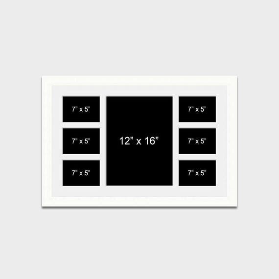 Multi Photo Picture Frame for 7 Photos – White Wood, 6-7x5 & 1