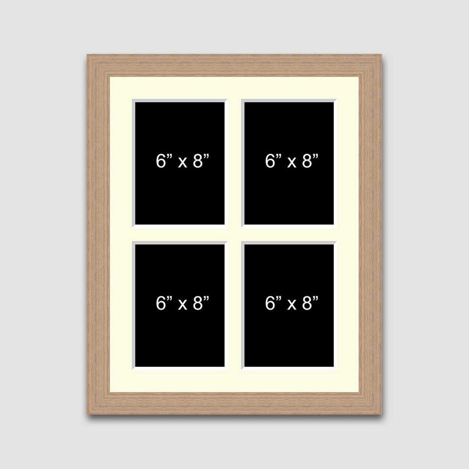 Multi Photo Picture Frame 4 Apertures 6x8 photos 20mm Oak Etsy