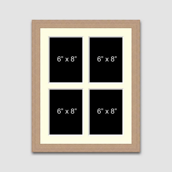 Multi Photo Picture Frame 4 Apertures 4 X 6 Photos in a 20mm Oak Veneer  Frame 