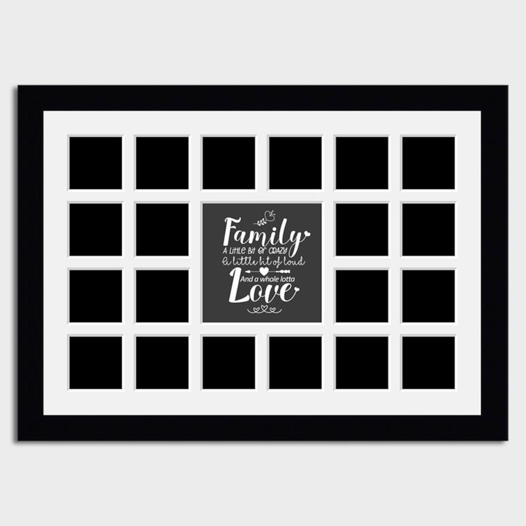 Large Multiphoto Family Collage Frame Holds 20 4x4 Instagram Size