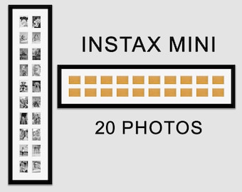 Instax Mini Photo Frame | Black Wooden Collage, Holds 20 Photos