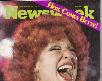Vintage Newsweek Magazine Dec. 17, 1973 ‘Here Comes Bette!”