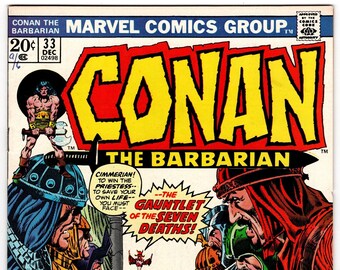 Conan The Barbarian #33   December 1973     Marvel Comics    Grade VF