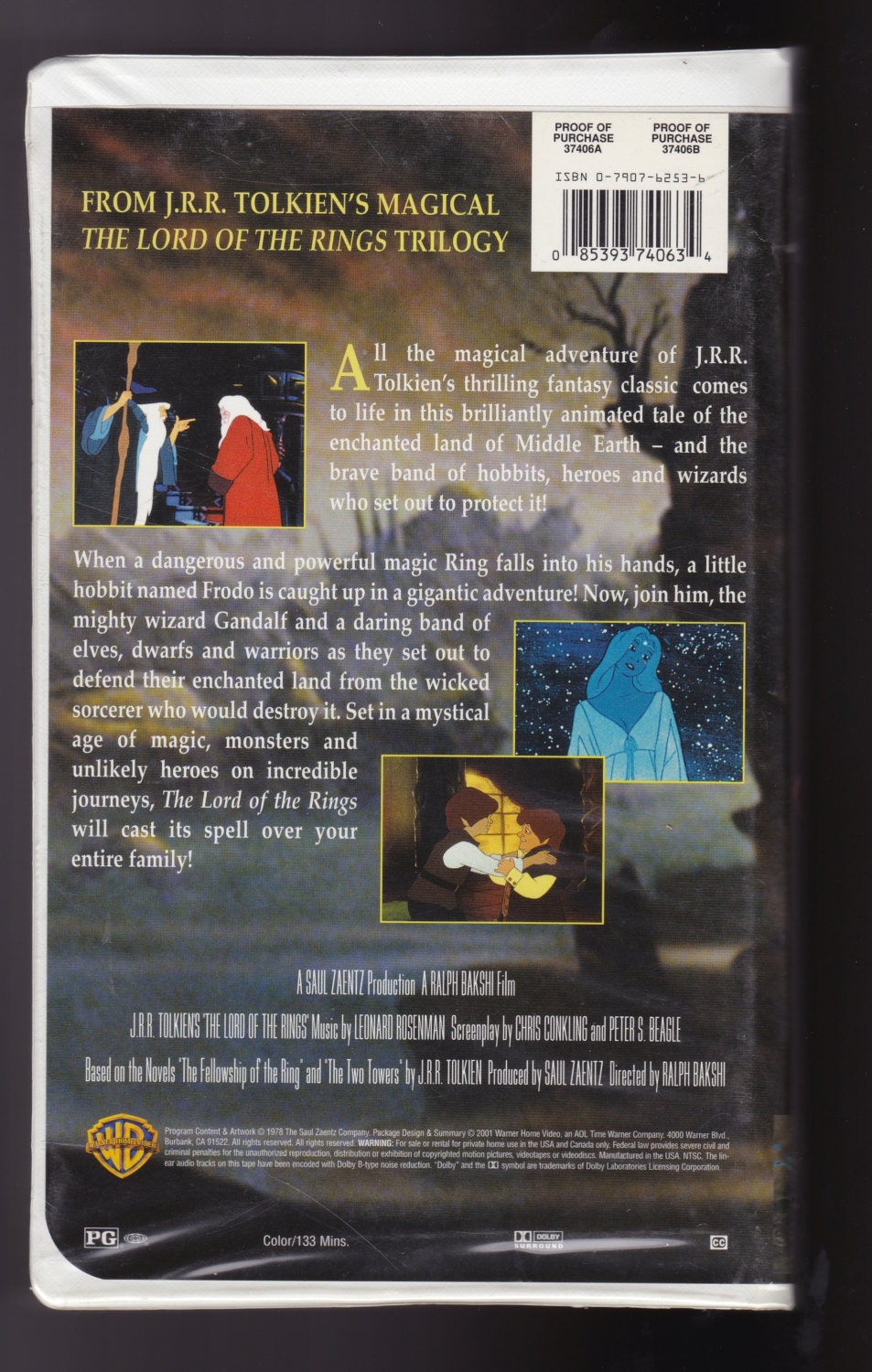 The Lord of the Rings - Animated Movie - Ralph Bakshi - Warner Bros Special Edition VHS Tape The Lord of the Rings - Animated Movie - Ralph Bakshi - Warner Bros Special Edition VHS Tape