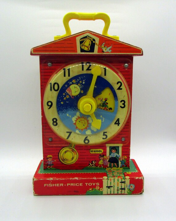 fisher price teaching clock vintage