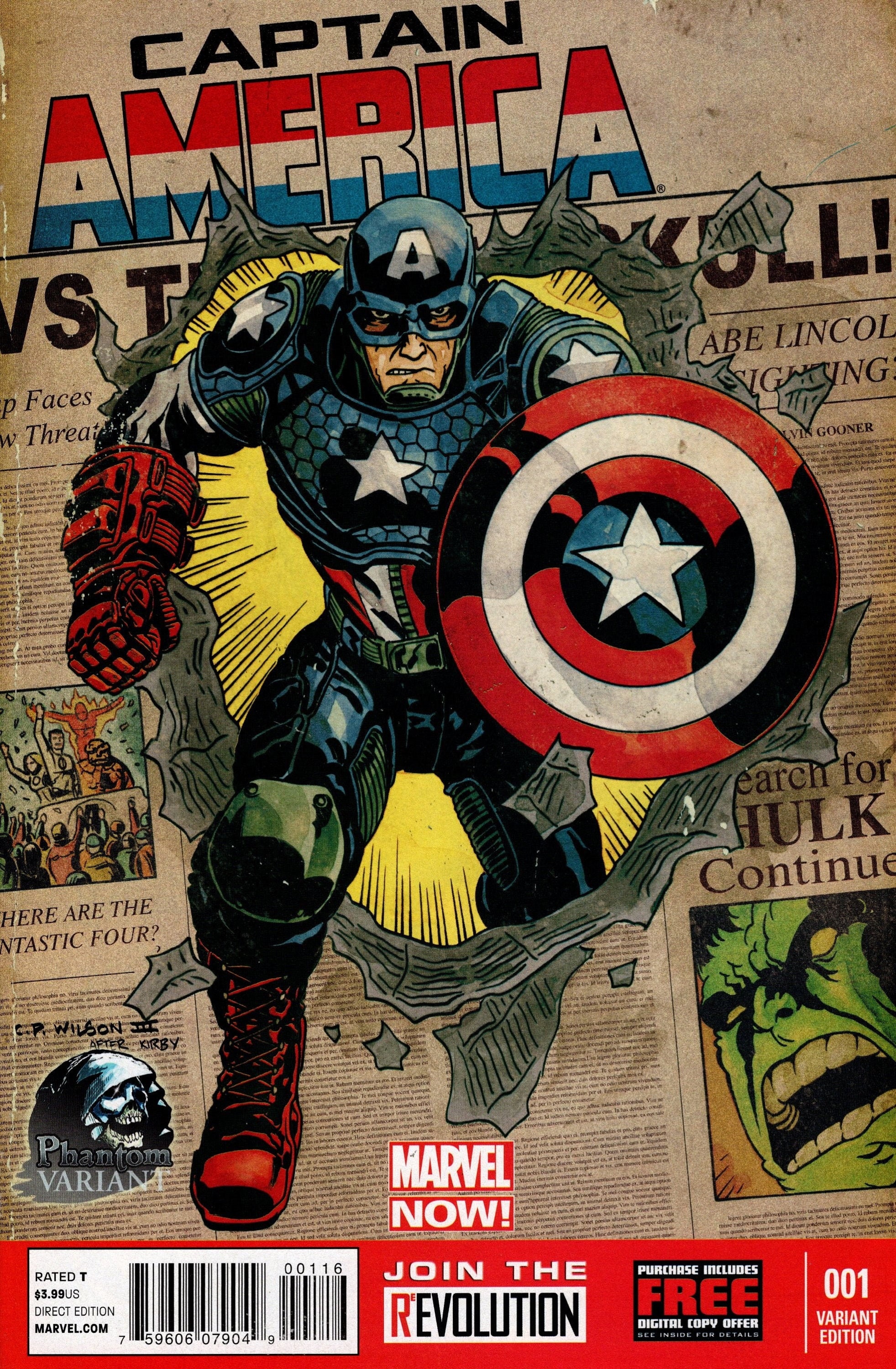Captain America #1 (Phantom Variant Cover) January Issue Marvel Comics