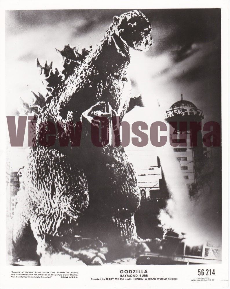 Godzilla 1954 BW Film Movie Retro Vintage WALL FRAMED CANVAS PRINT
