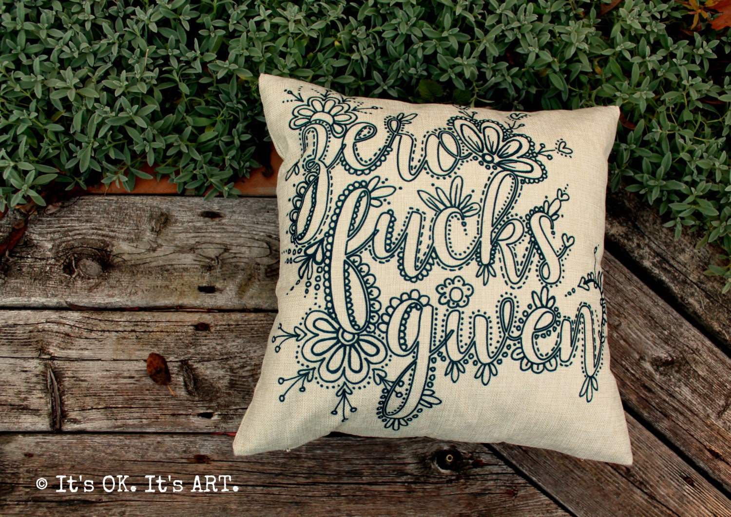 Adult Coloring Pillow COVER Humor Decor Throw Pillow Cushion Cover