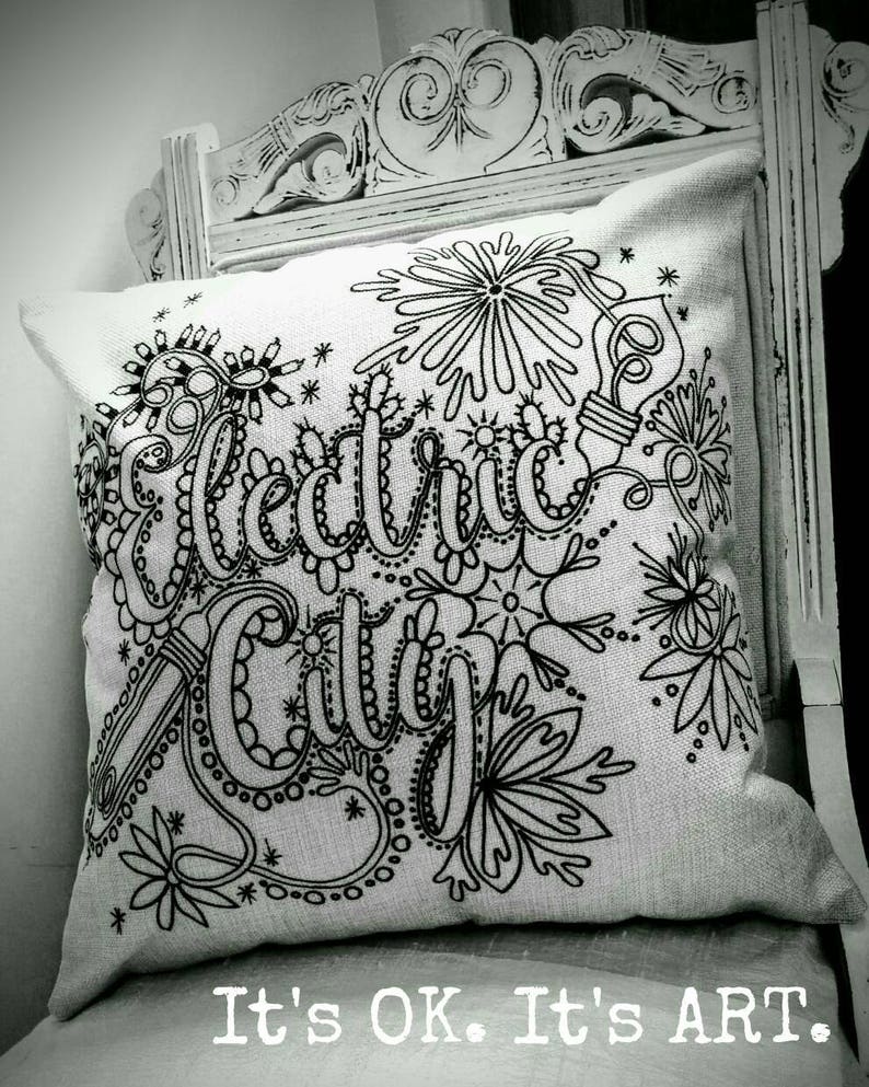 Adult Coloring Pillow Colour Your Own Throw Pillow DIY | Etsy