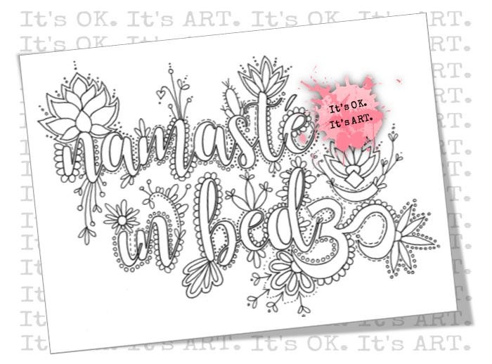 Colouring Page for Adults Namaste in Bed Digital Download - Etsy Canada