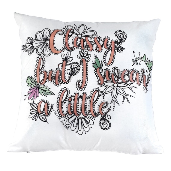Color Your Own Throw Pillow Adult Adult Coloring Pillow Swear Word Pillow