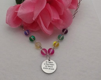 Teacher 4 NC058, Teacher Necklace, Teacher Gift, Teacher Appreciation, Special Teacher, Favorite Teacher, Appreciation Gift,