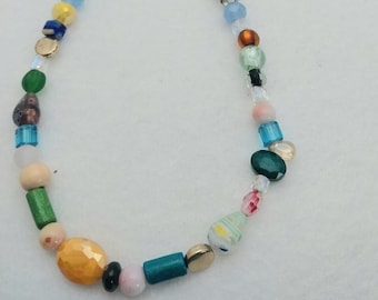 Sadie NC077, Multicolor Necklace, Mixed Media Necklace, Various Beads Necklace, Summer Necklace, Summer Jewelry, Gift for Her