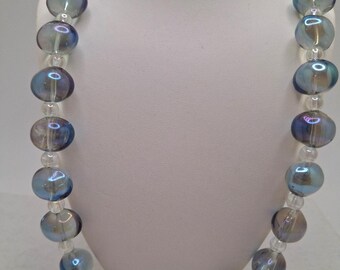 Aurora NC088 Glass Aurora Borealis Necklace, Translucent, Beaded Jewelry, Gift for Woman