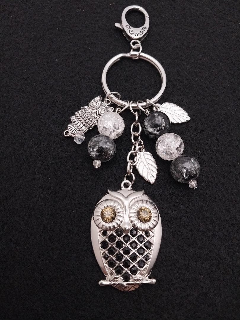 Sparkling Owl Rhinestone Keychain – Crystal Bag Charm For Women & Girls (Lobster Clasp)