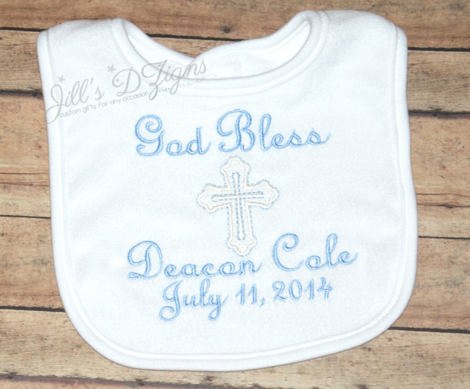 Personalized Monogram Baptism/ Christening/ Dedication Bib Etsy