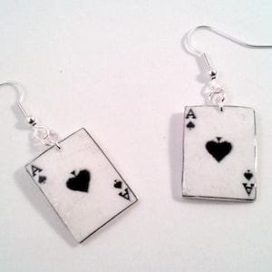 Ace of Spades Playing Card Earrings