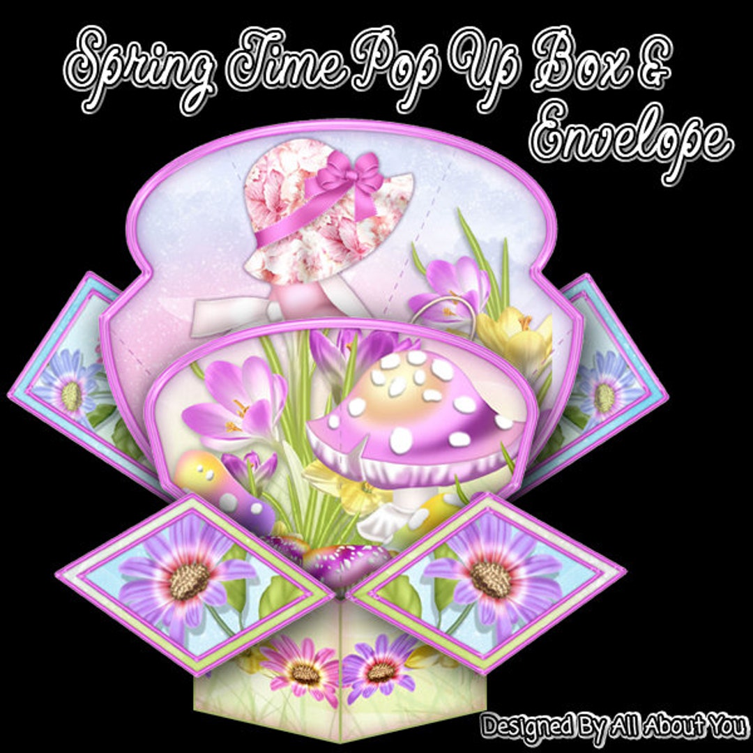 Spring Pop Box Spring Time Pop up Box Card Kit – Birthday, Any Occasion (digital ...