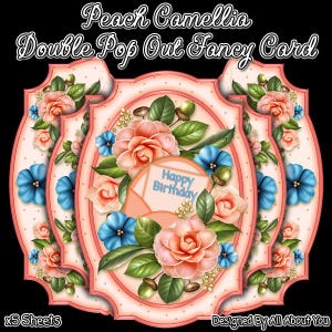 Kit de cartes doubles pop-out pêche camélia (téléchargement numérique)