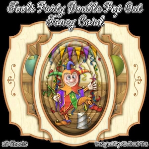 Kit de cartes doubles escamotables Fools Party, célébration d'anniversaire (téléchargement numérique)